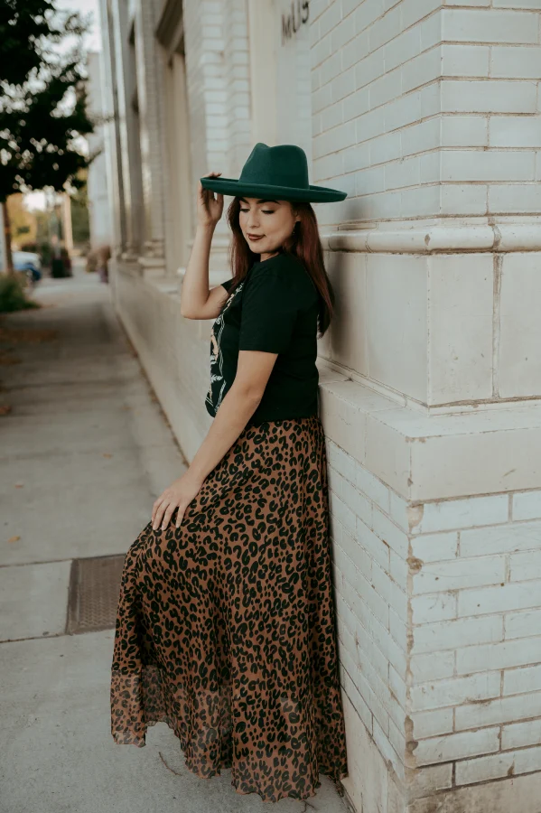 Hana Pencil Brim Rancher Hat in Green by Vanelegance