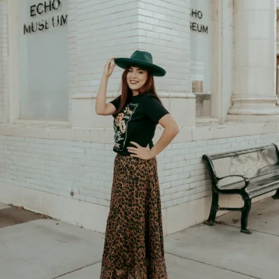Hana Pencil Brim Rancher Hat in Green by Vanelegance