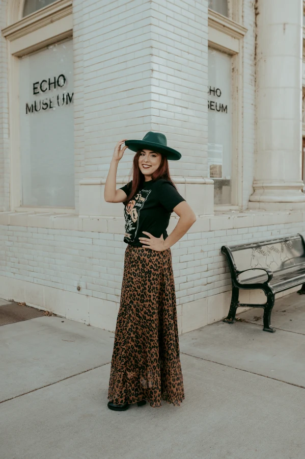 Hana Pencil Brim Rancher Hat in Green by Vanelegance