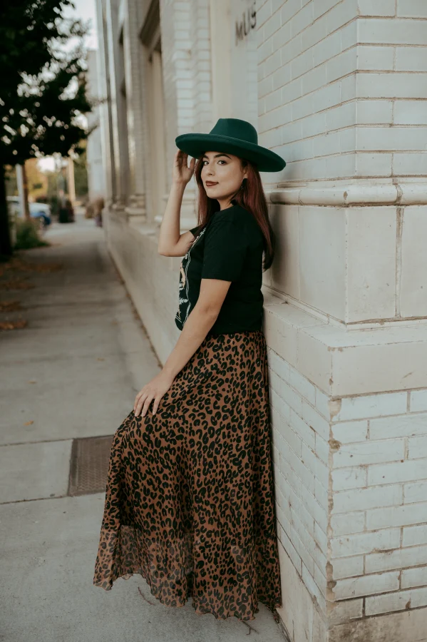 Hana Pencil Brim Rancher Hat in Green by Vanelegance