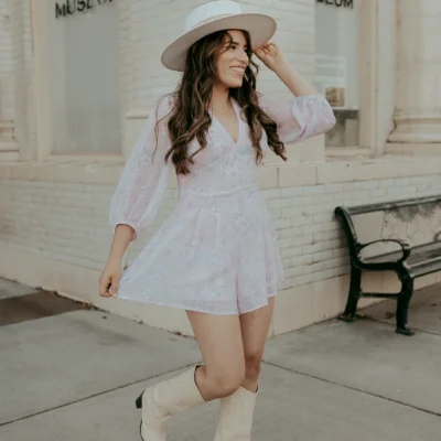 Kami Boater Hat in Ivory with Gold Band by Vanelegance