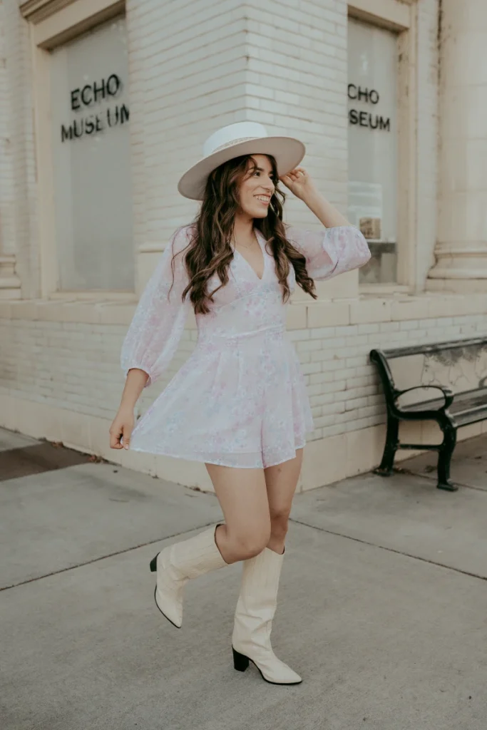 Kami Boater Hat in Ivory with Gold Band by Vanelegance