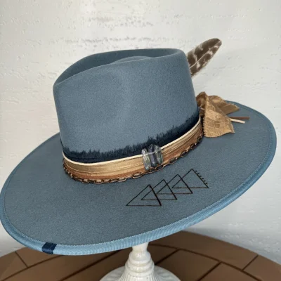 Kailani Custom Boho Hat for Women in Powder Blue