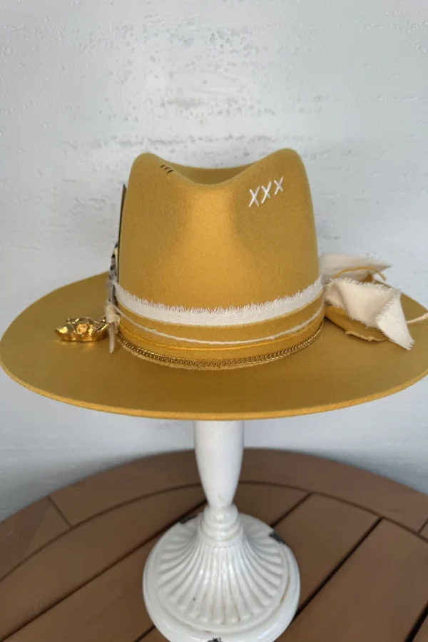 Nyla Custom Boho Hat for Women in Mustard